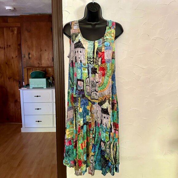 NWT Shana Crinkle Tank Long Bubble Dress - Picture 1 of 10